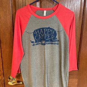Happy Camper 3/4 sleeve tshirt, Sz M